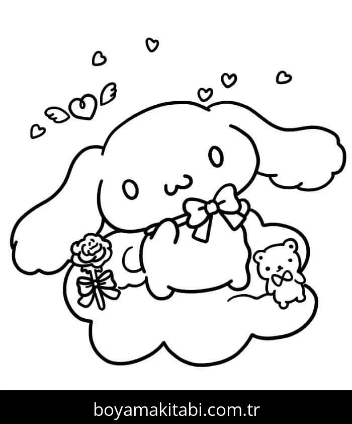 Cinnamoroll boyama sayfası – el becerilerini geliştirir, boyama çalışması