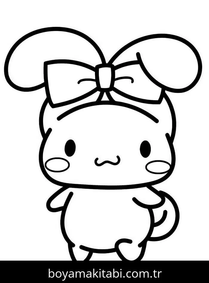 Cinnamoroll boyama sayfası – çocuk aktivitesi, PDF indir