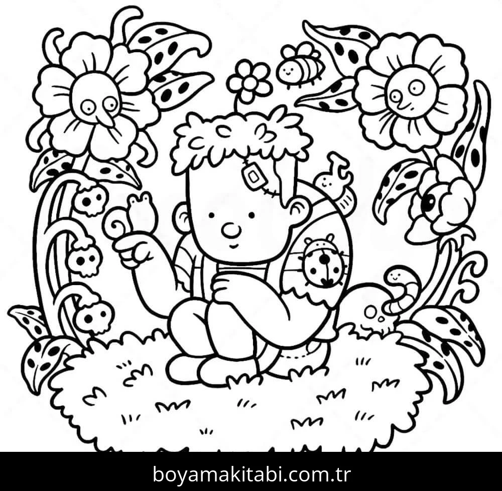Coco Wyo boyama sayfası – basit çizim, kolay boyama