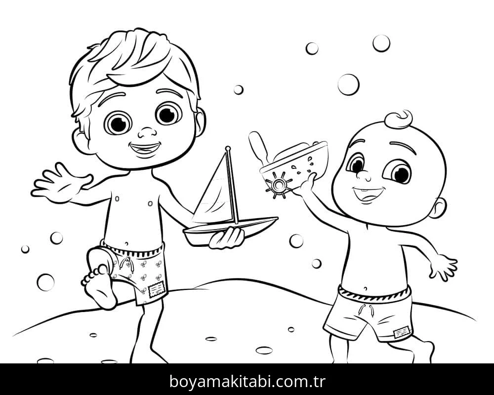 CoComelon boyama sayfası – boyama çalışması, yaratıcılığı geliştirir