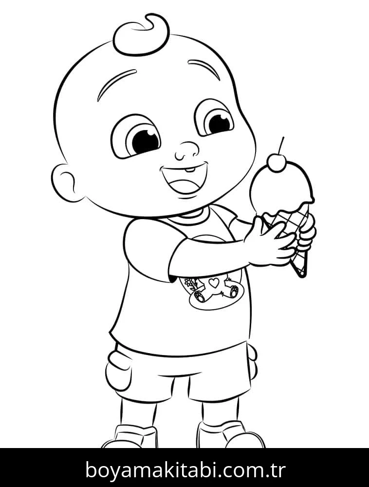 CoComelon boyama sayfası – eğlenceli etkinlik, el becerilerini geliştirir
