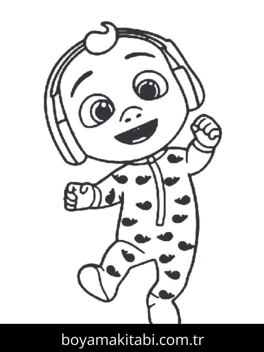 CoComelon boyama sayfası – boyama çalışması, yaratıcılığı geliştirir