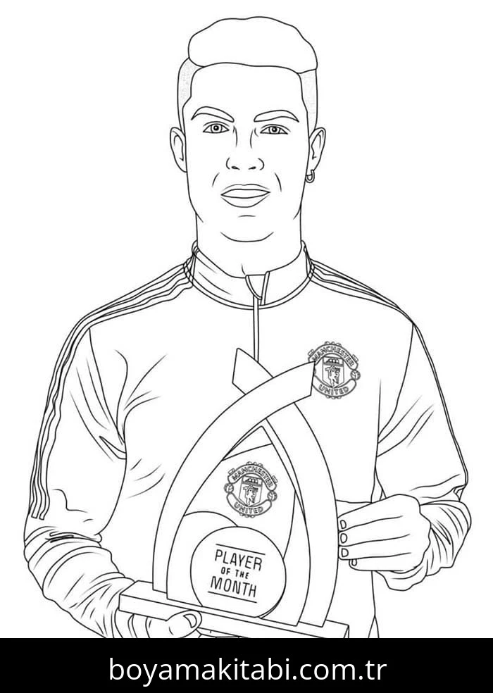 Cristiano Ronaldo boyama sayfası – okul öncesi, evde etkinlik