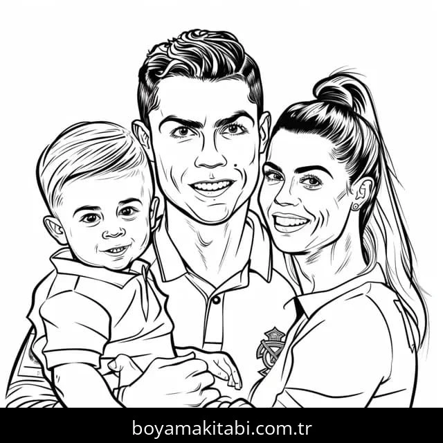 Cristiano Ronaldo boyama sayfası – sevimli karakter, sanatsal çalışma