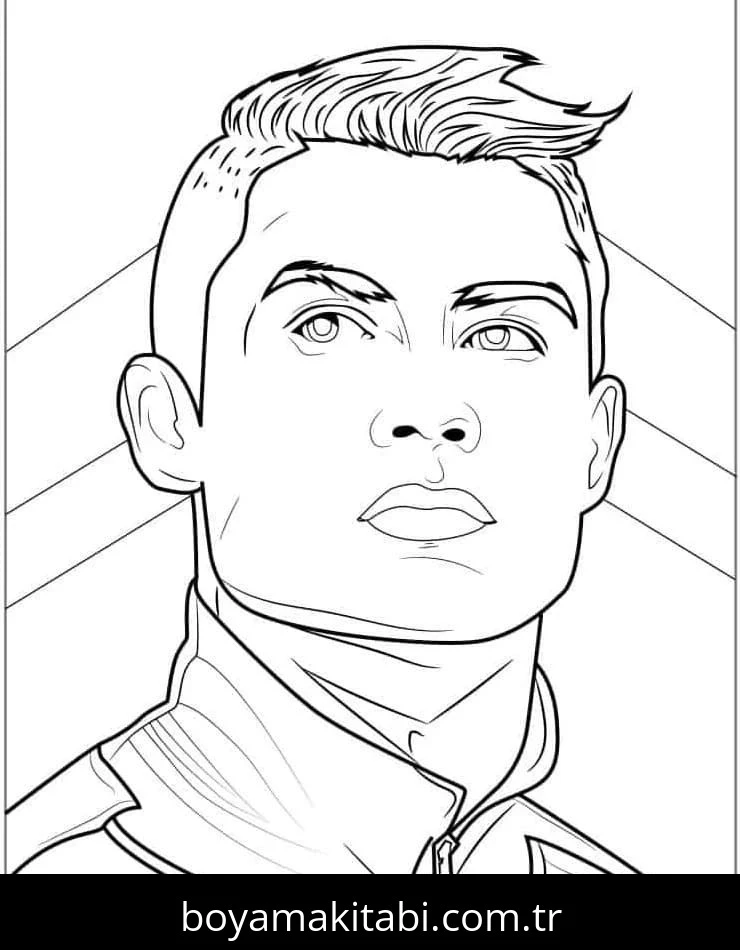 Cristiano Ronaldo boyama sayfası – eğitici aktivite, yaratıcılık