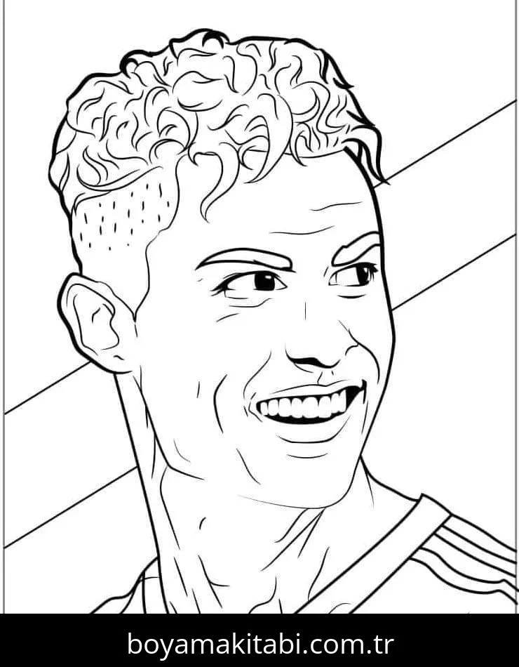 Cristiano Ronaldo boyama sayfası – el becerilerini geliştirir, boyama çalışması