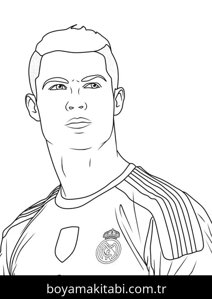 Cristiano Ronaldo boyama sayfası – yaratıcılık, eğlenceli etkinlik