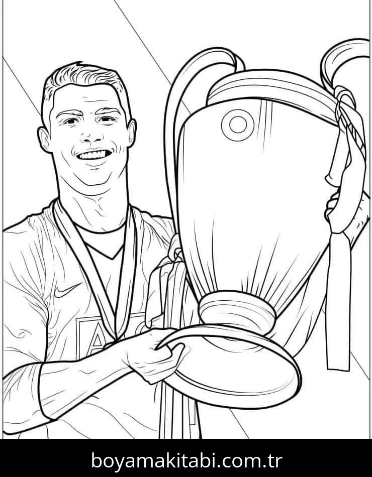 Cristiano Ronaldo boyama sayfası – boyama çalışması, yaratıcılığı geliştirir
