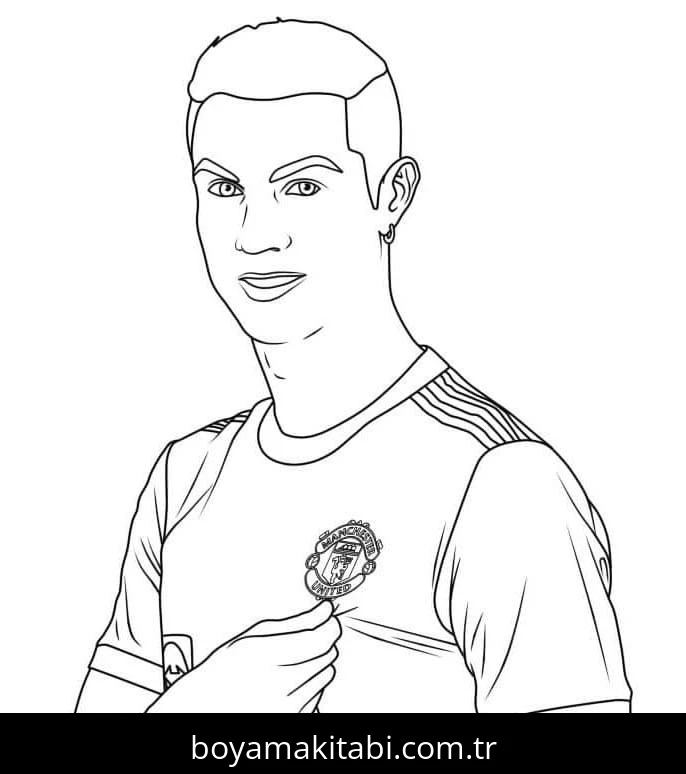 Cristiano Ronaldo boyama sayfası – renkli çizimler, okul öncesi
