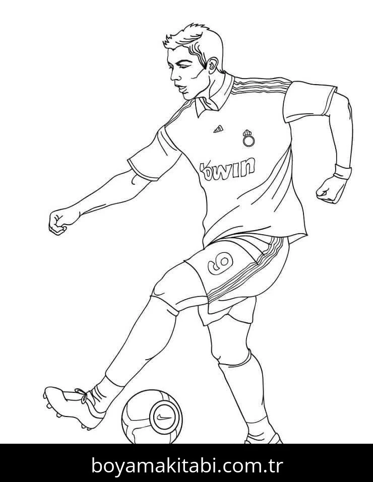Cristiano Ronaldo boyama sayfası – PDF indir, sevimli karakter