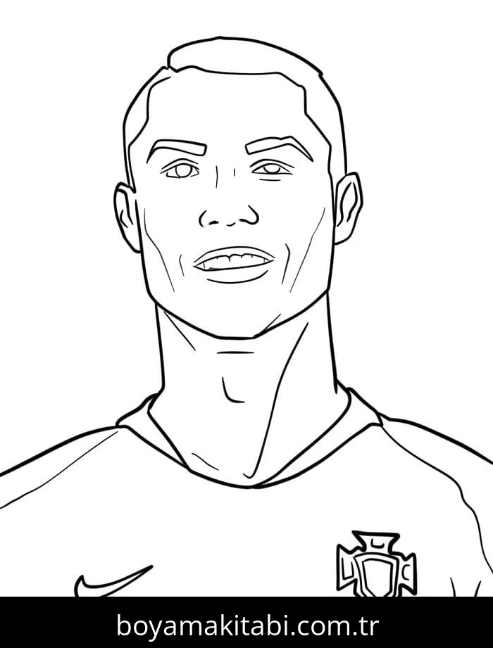 Cristiano Ronaldo boyama sayfası – çocuklar için, çizgi film temalı