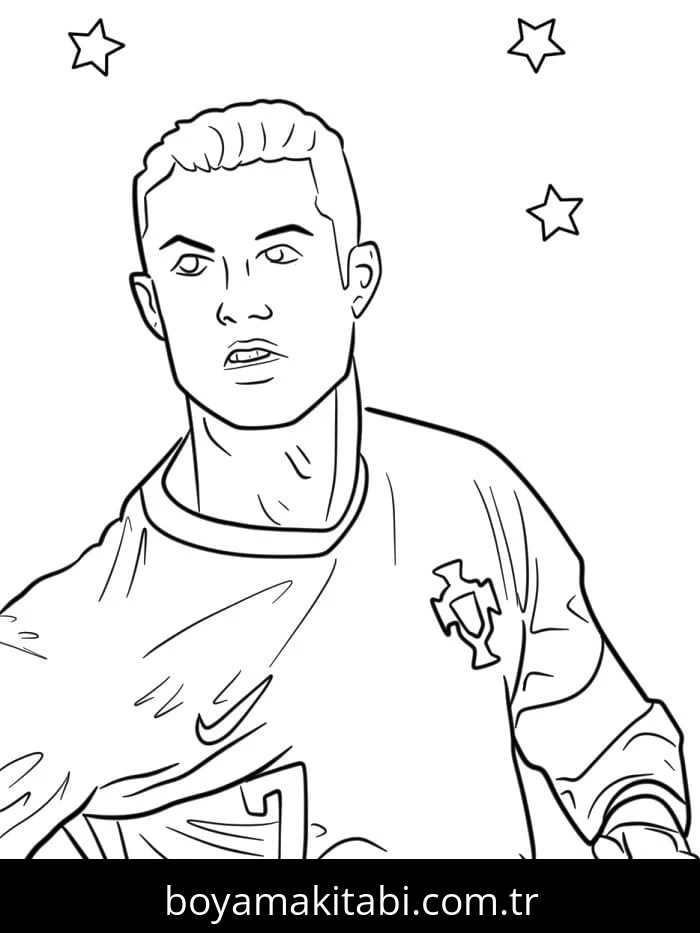 Cristiano Ronaldo boyama sayfası – eğlenceli etkinlik, el becerilerini geliştirir