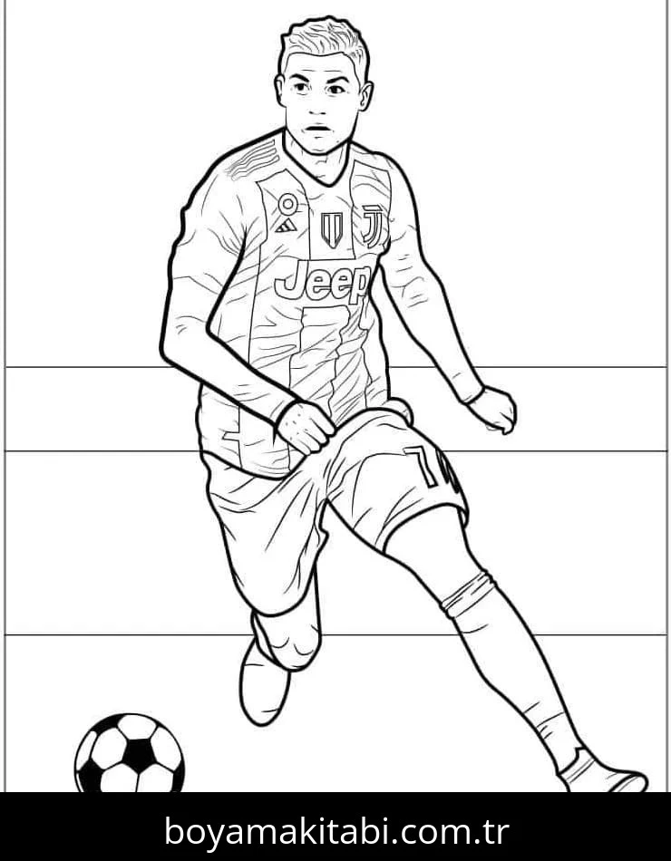 Cristiano Ronaldo boyama sayfası – okul öncesi, evde etkinlik