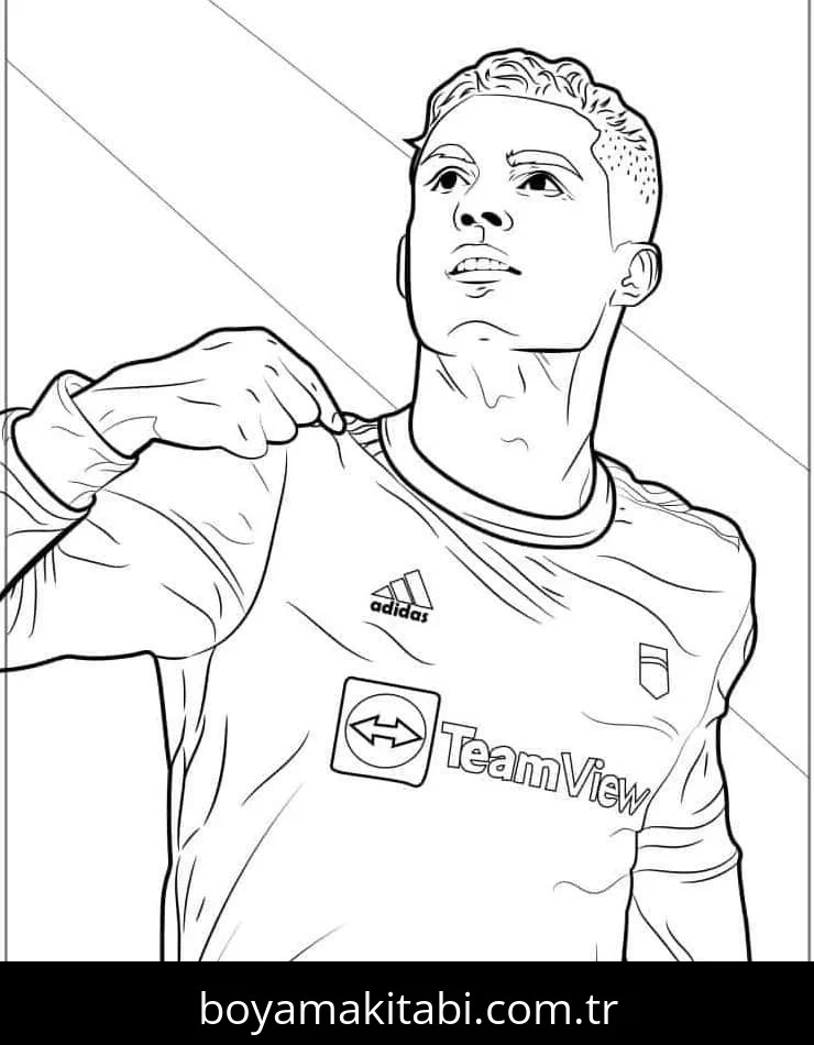 Cristiano Ronaldo boyama sayfası – eğitici aktivite, yaratıcılık