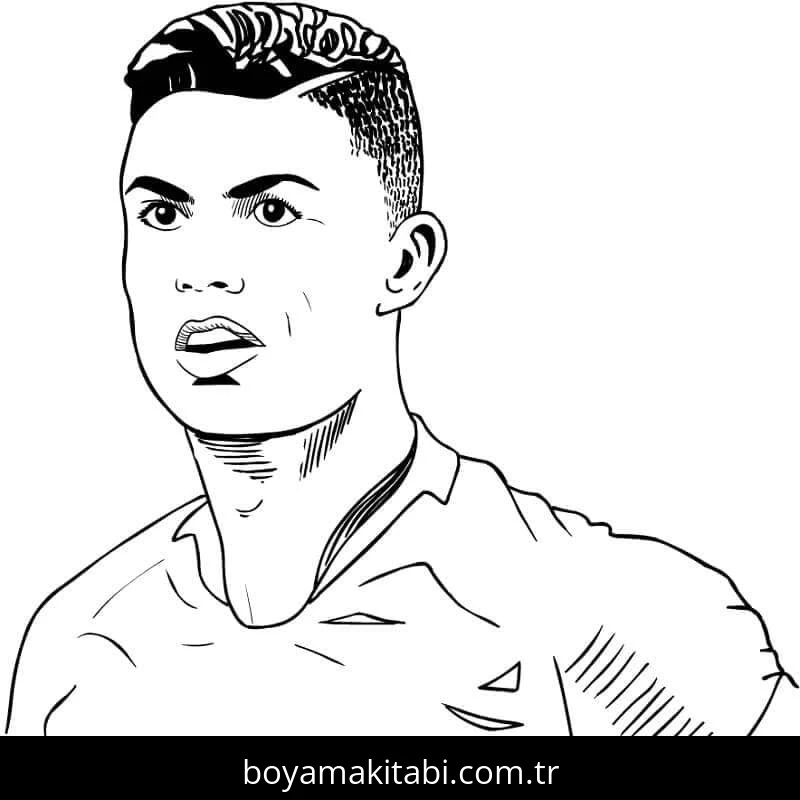 Cristiano Ronaldo boyama sayfası – keyifli zaman, renkli çizimler