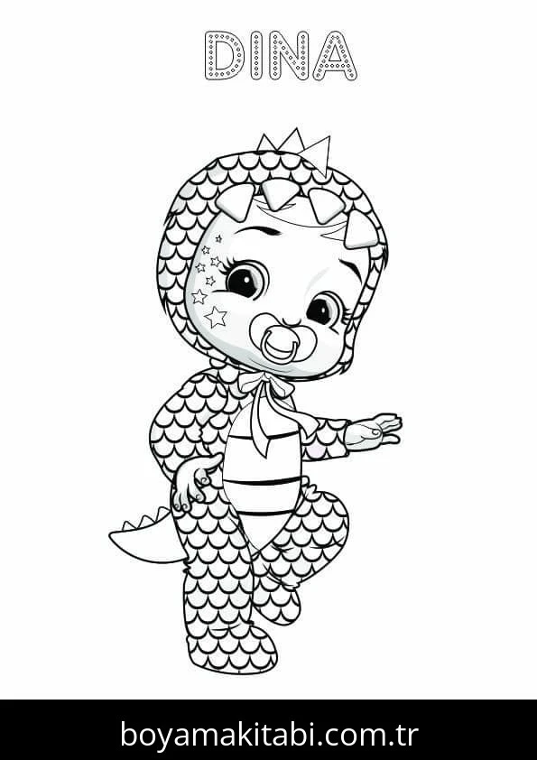 Cry Babies boyama sayfası – PDF indir, sevimli karakter