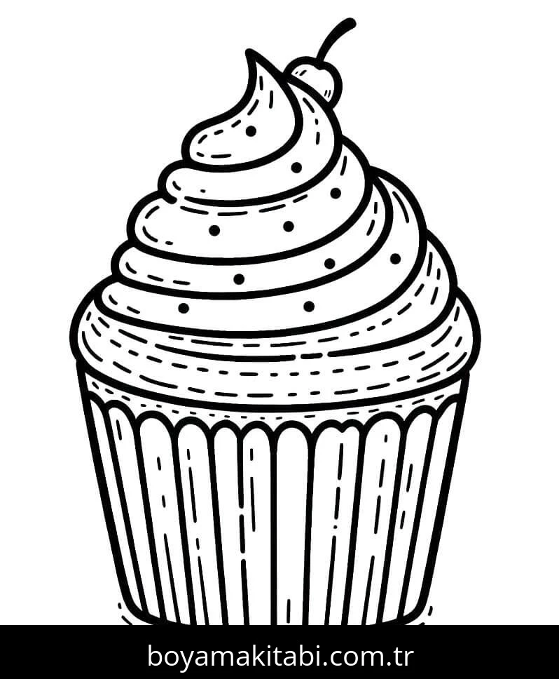 Cupcake boyama sayfası #3 – yaratıcı sanat çalışması, eğlenceli etkinlik