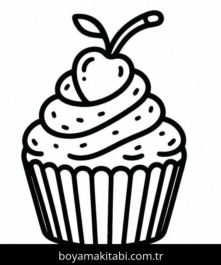 Cupcake boyama sayfası #8 – çocuklar için, çizgi film temalı