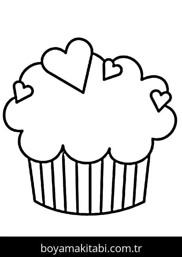 Cupcake boyama sayfası #12 – okul öncesi, evde etkinlik