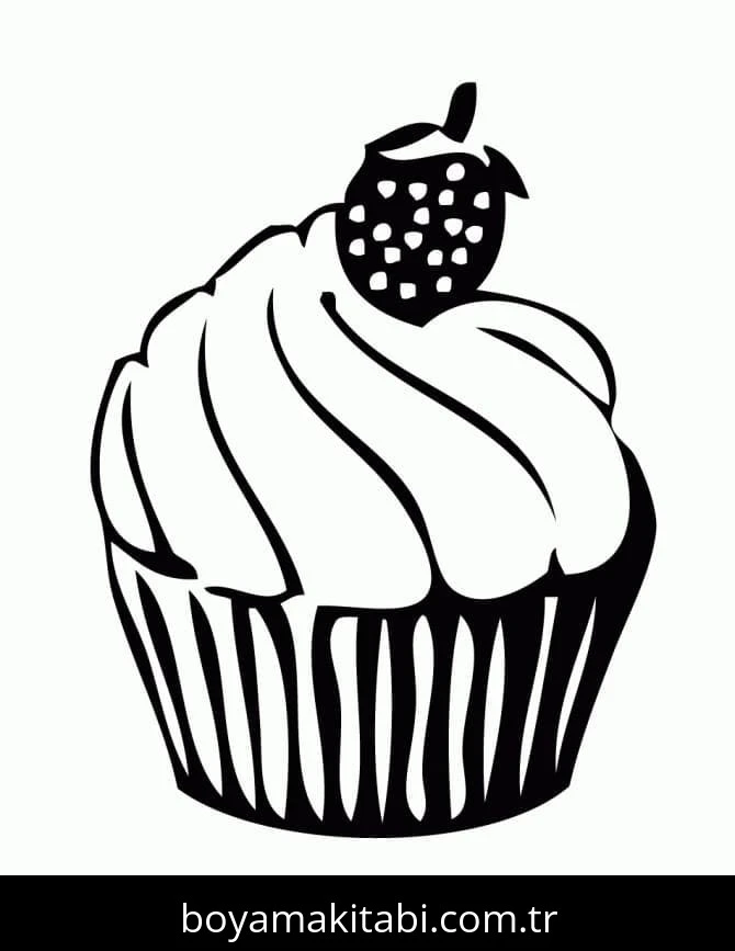 Cupcake boyama sayfası #16 – eğitici aktivite, yaratıcılık