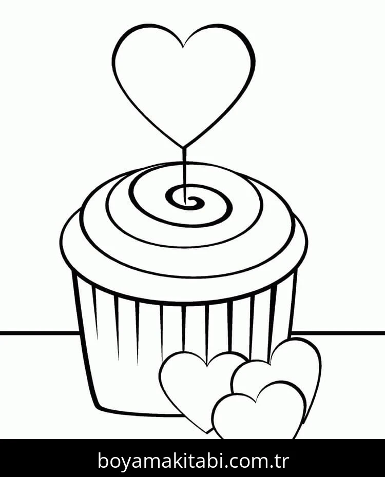 Cupcake boyama sayfası #18 – keyifli zaman, renkli çizimler