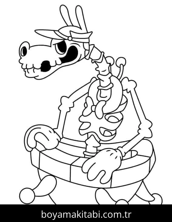 Cuphead boyama sayfası – çocuk aktivitesi, PDF indir