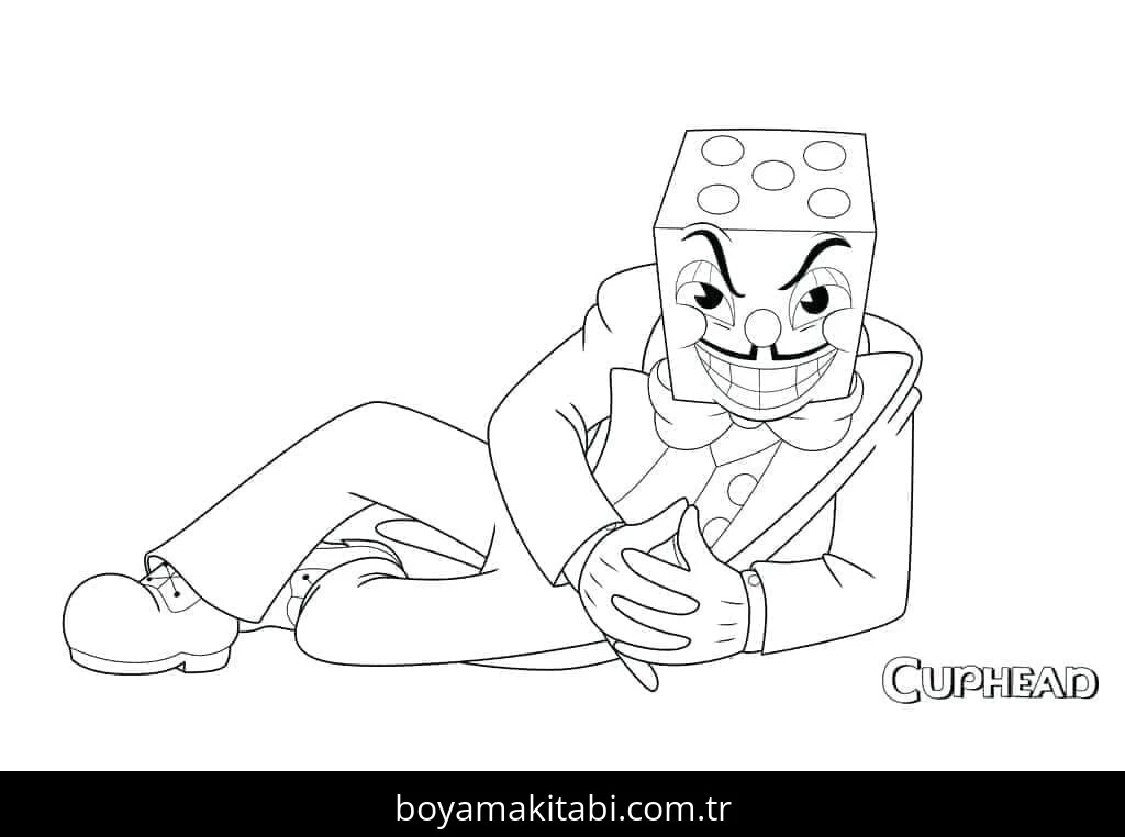 Cuphead boyama sayfası – çocuklar için, çizgi film temalı