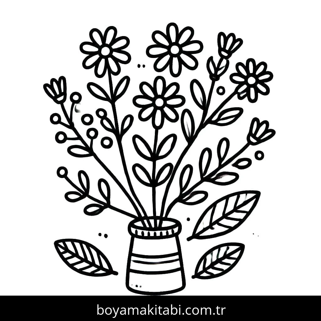 Çiçek boyama sayfası #540 – boyama çalışması, sınıf etkinliği