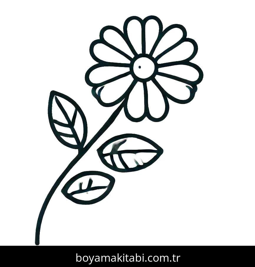 Çiçek boyama sayfası #576 – çocuk aktivitesi, ilkokul öğrencileri için