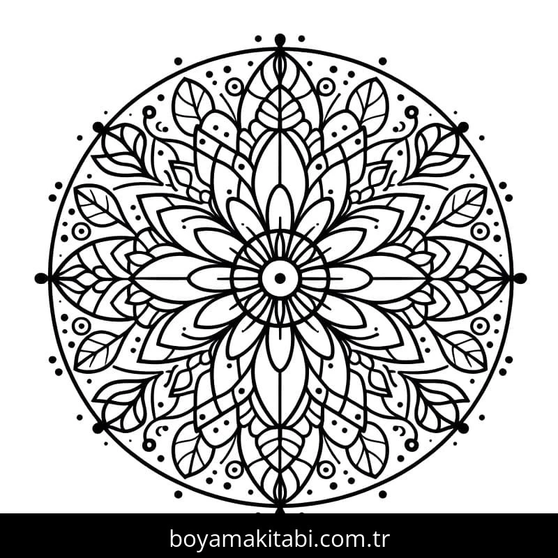 Çiçek Mandala boyama sayfası – boyama etkinliği, çocuk aktivitesi