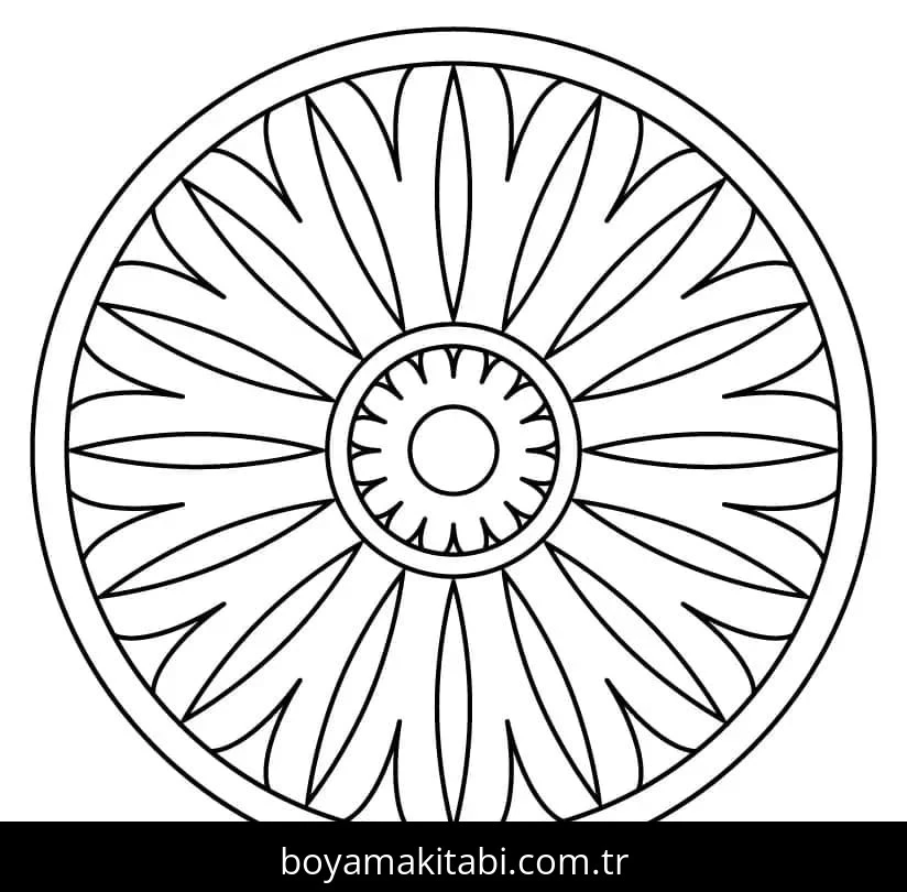 Çiçek Mandala boyama sayfası – sanatsal çalışma, çocuklar için