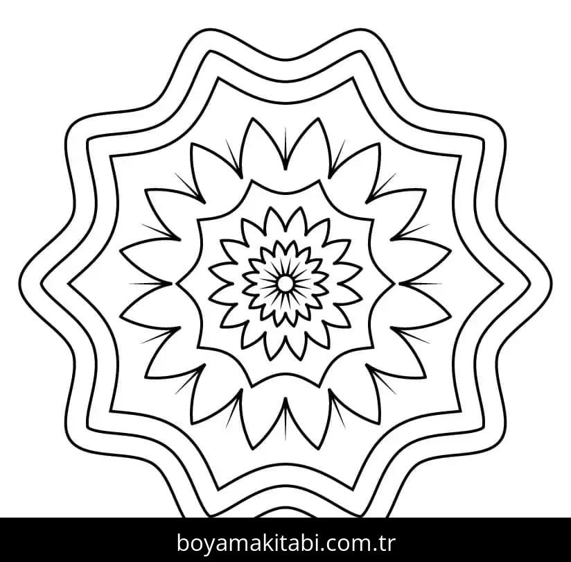 Çiçek Mandala boyama sayfası – boyama çalışması, yaratıcılığı geliştirir