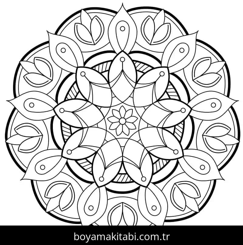 Çiçek Mandala boyama sayfası – ücretsiz yazdır, boyama etkinliği