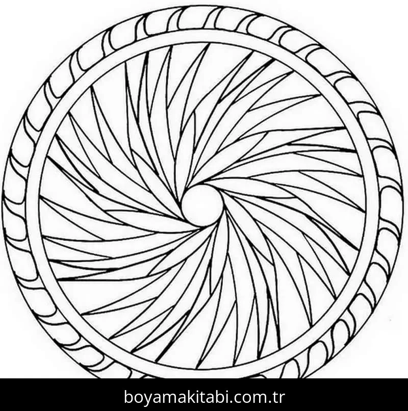 Çiçek Mandala boyama sayfası – kolay boyama, eğitici aktivite