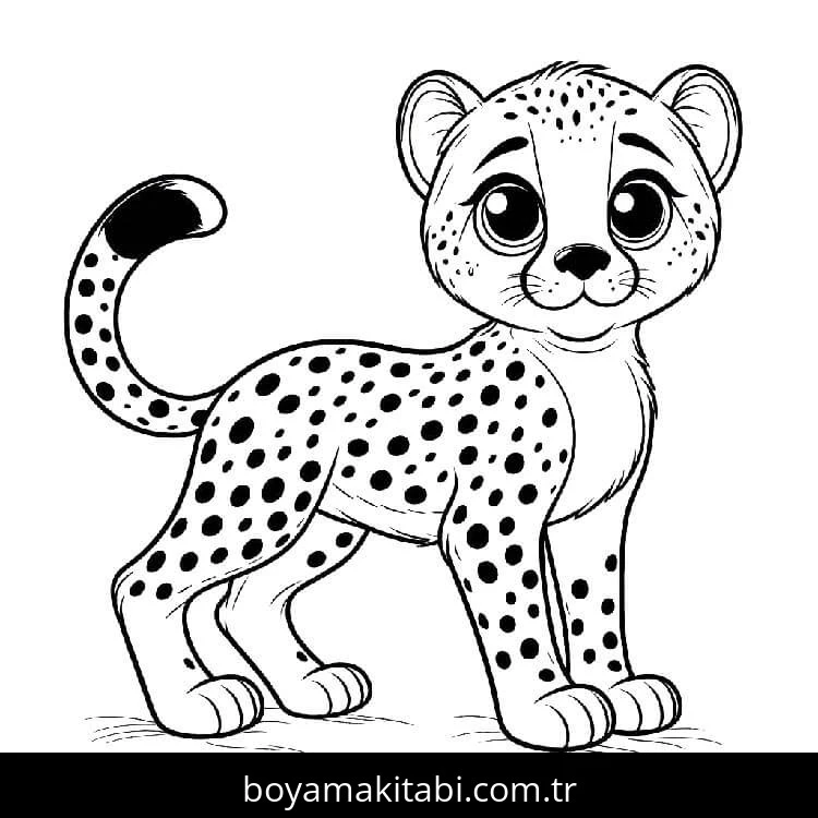 Çita boyama sayfası – el becerilerini geliştirir, boyama çalışması