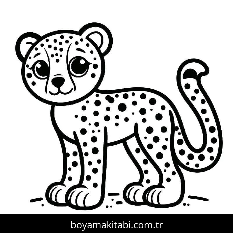 Çita boyama sayfası – boyama çalışması, yaratıcılığı geliştirir