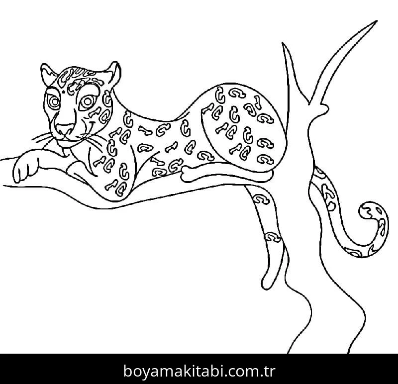 Çita boyama sayfası #68 – renkli çizimler, dikkat ve odaklanma geliştirir