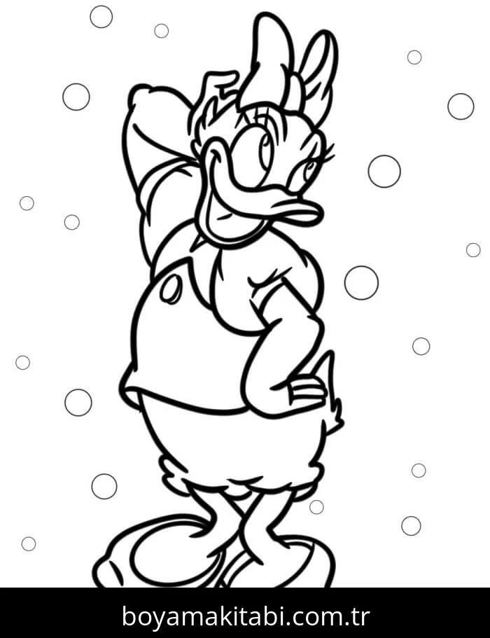Daisy Duck boyama sayfası #60 – eğlenceli öğrenme deneyimi, okul öncesi