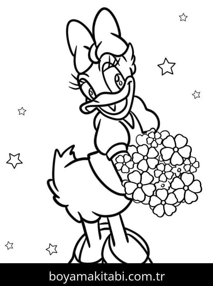 Daisy Duck boyama sayfası #64 – kolay boyama, eğitici aktivite
