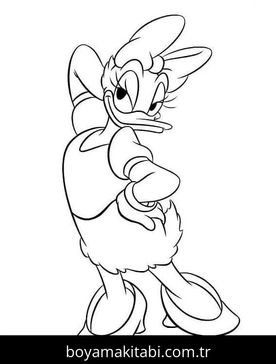 Daisy Duck boyama sayfası #65 – eğlenceli etkinlik, el becerilerini geliştirir