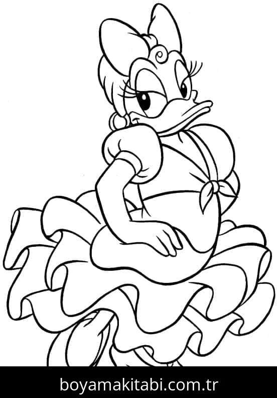 Daisy Duck boyama sayfası #71 – eğitici aktivite, yaratıcılık