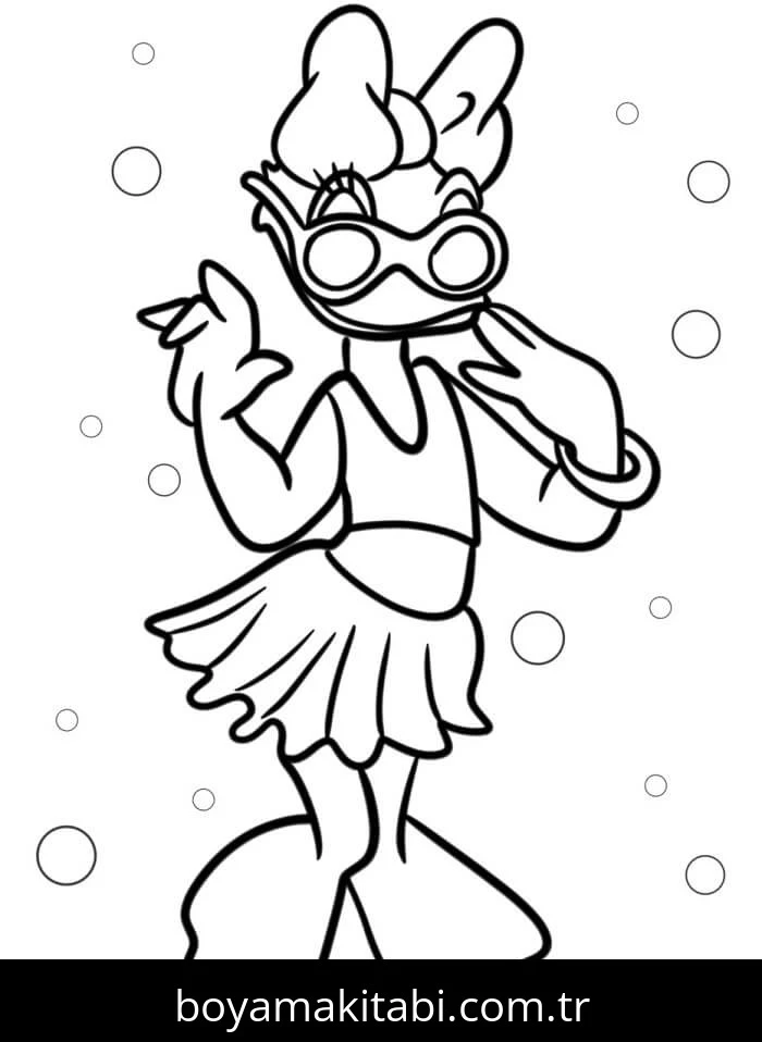 Daisy Duck boyama sayfası #78 – yaratıcılık, doğum günü partisi aktivitesi