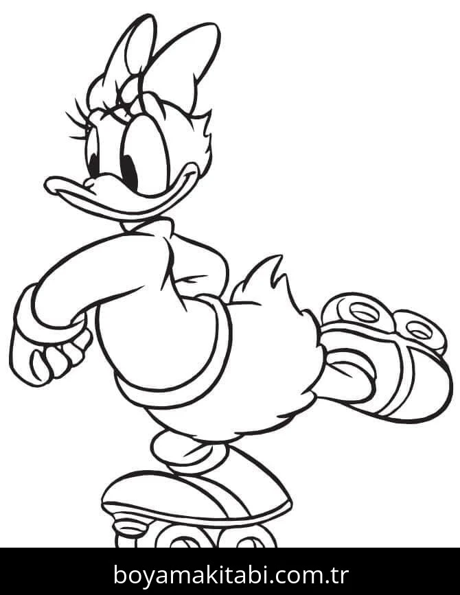 Daisy Duck boyama sayfası #83 – aile ile vakit geçirme, renk bilgisini öğretir