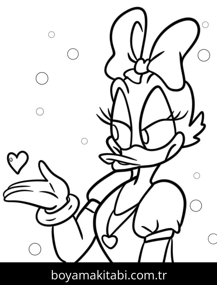 Daisy Duck boyama sayfası #89 – hayal gücünü besler, tamamen ücretsiz