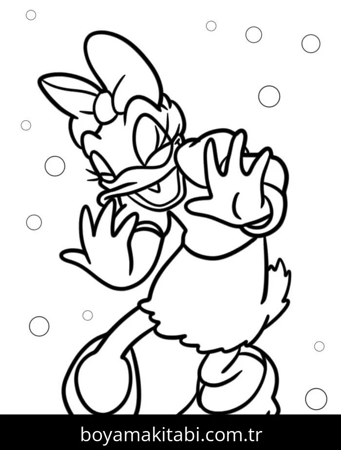 Daisy Duck boyama sayfası #94 – A4 baskıya uygun, ücretsiz yazdır