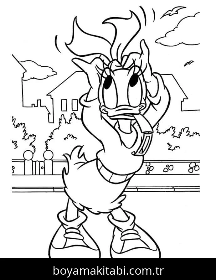 Daisy Duck boyama sayfası #98 – yaratıcı sanat çalışması, eğlenceli etkinlik