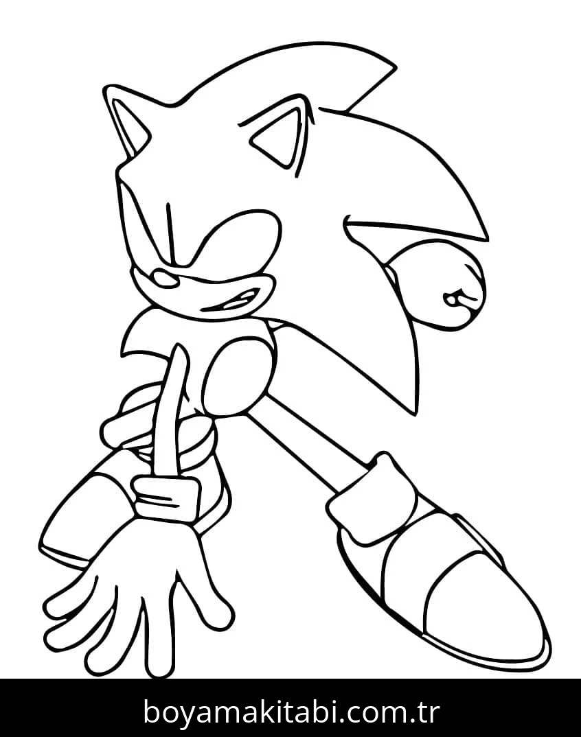 Dark Sonic boyama sayfası – PDF indir, sevimli karakter
