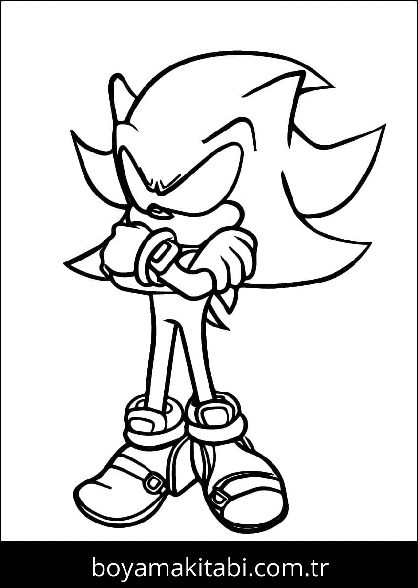 Dark Sonic boyama sayfası – eğlenceli etkinlik, el becerilerini geliştirir