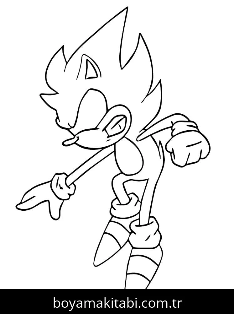 Dark Sonic boyama sayfası – okul öncesi, evde etkinlik