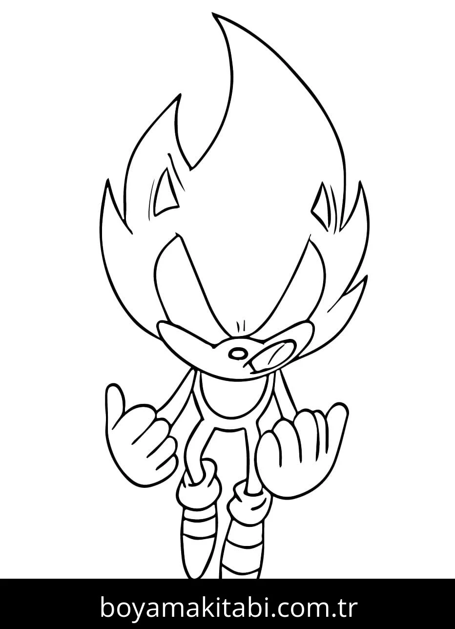 Dark Sonic boyama sayfası – çocuk aktivitesi, PDF indir